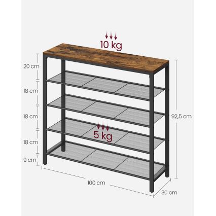 Meuble à chaussures DAVOR marron/noir