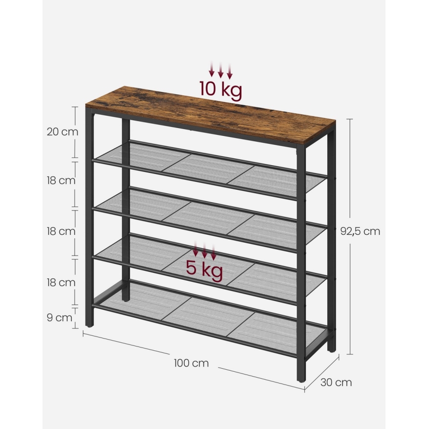 Meuble à chaussures DAVOR marron/noir