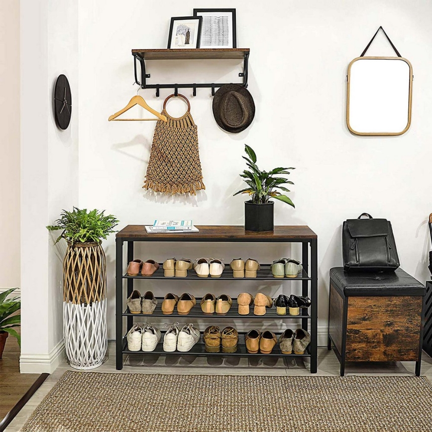 Meuble à chaussures DAVOR marron/noir