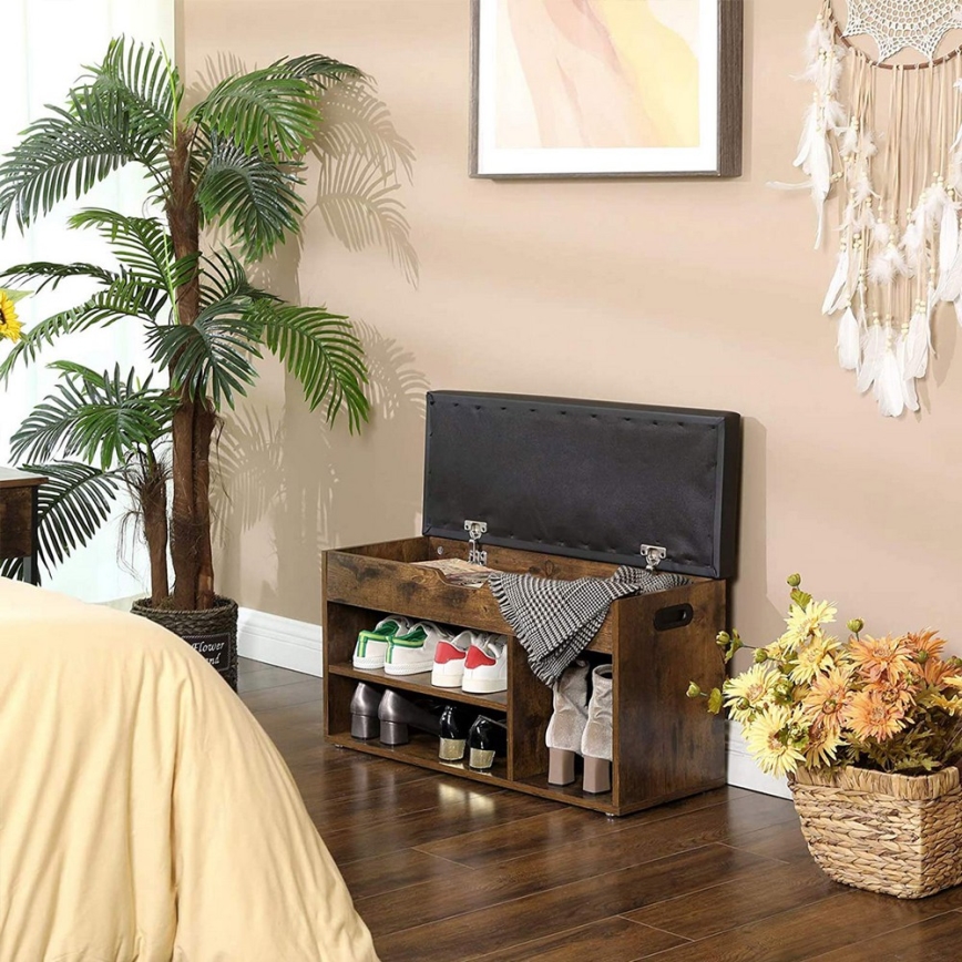 Meuble à chaussures DAVOR marron/noir
