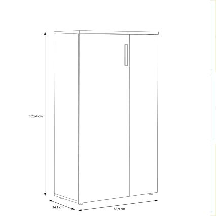 Meuble à chaussures ETON blanc/gris effet béton