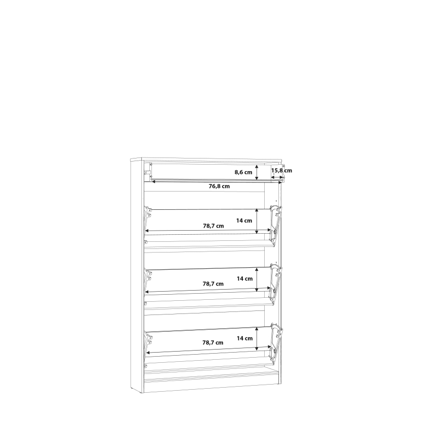 Meuble à chaussures KAVI chêne artisanal