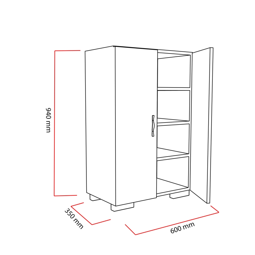 Meuble à chaussures MADA 94x60 cm blanc