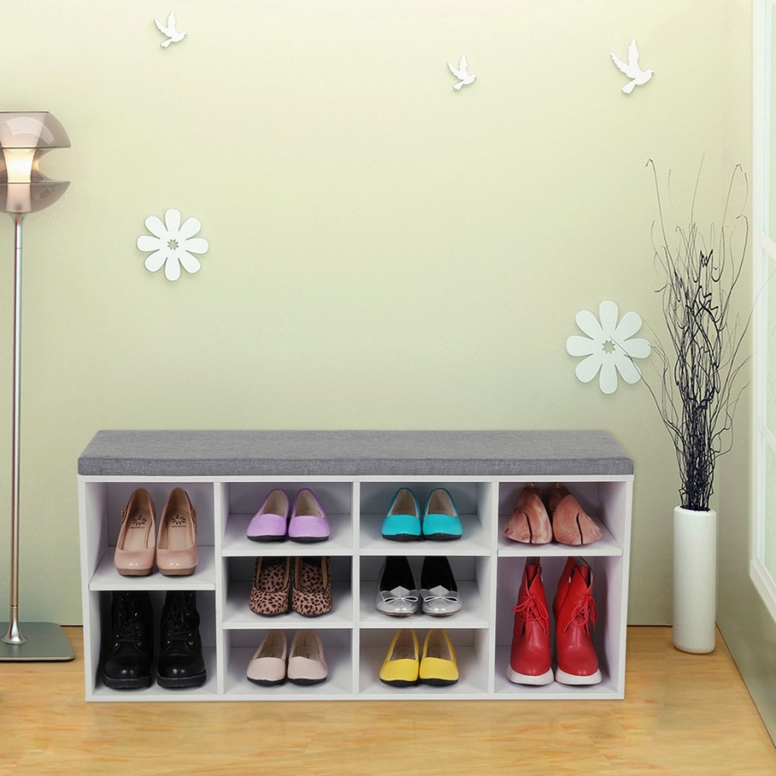 Meuble à chaussures VOREN blanc/gris