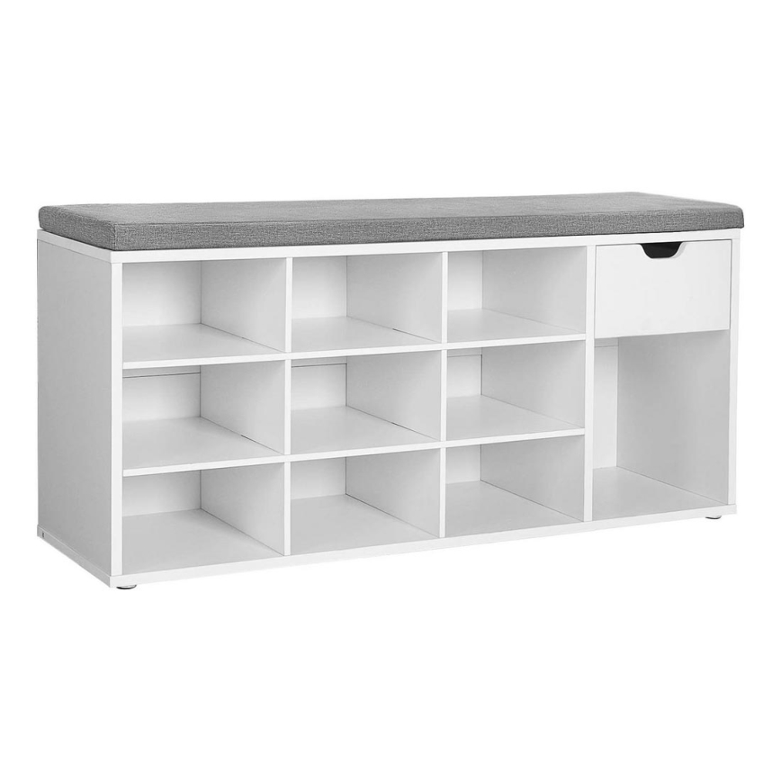 Meuble à chaussures VOREN blanc/gris