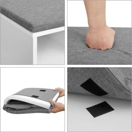 Meuble à chaussures VOREN blanc/gris