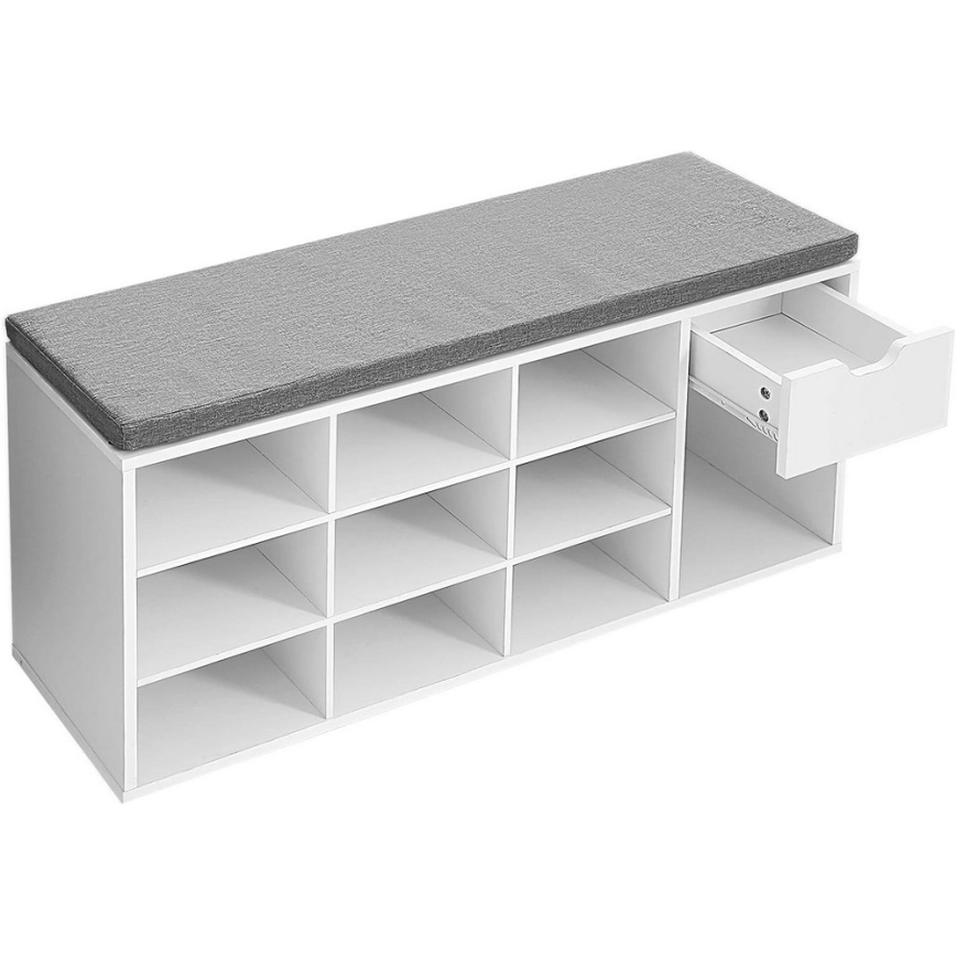 Meuble à chaussures VOREN blanc/gris