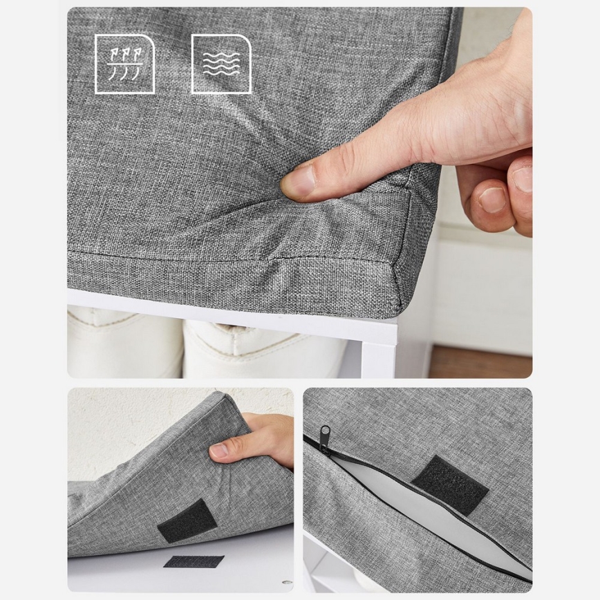 Meuble à chaussures VOREN blanc/gris