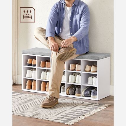 Meuble à chaussures VOREN blanc/gris