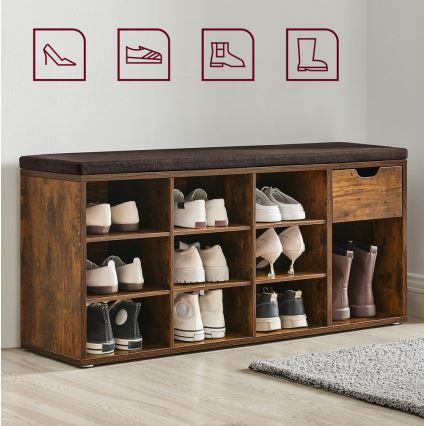 Meuble à chaussures VOREN brun/noir