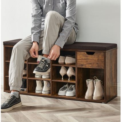 Meuble à chaussures VOREN marron/noir