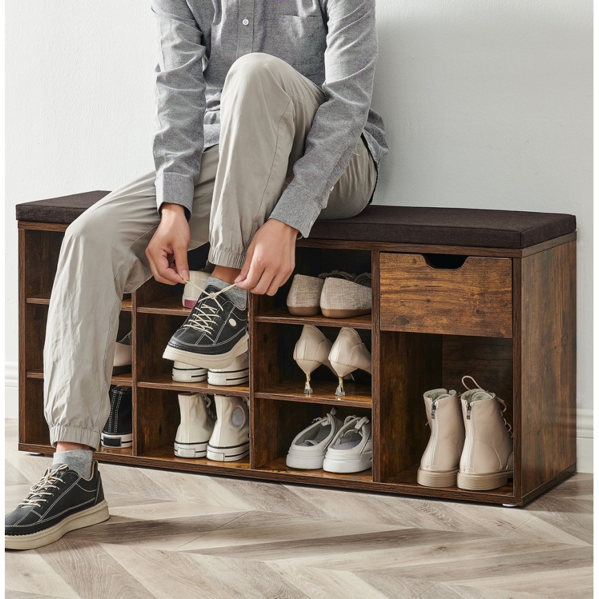 Meuble à chaussures VOREN marron/noir