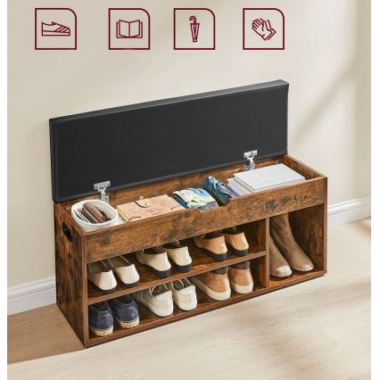 Meuble à chaussures VOREN marron/noir