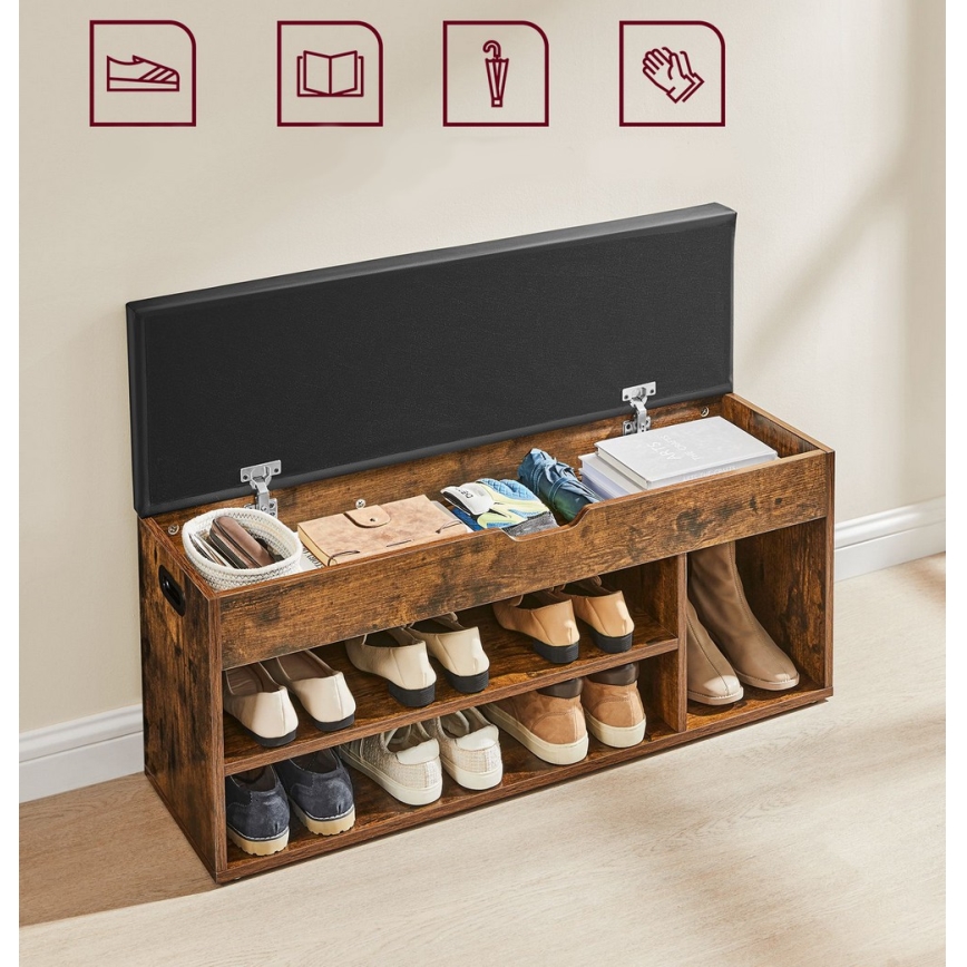 Meuble à chaussures VOREN marron/noir