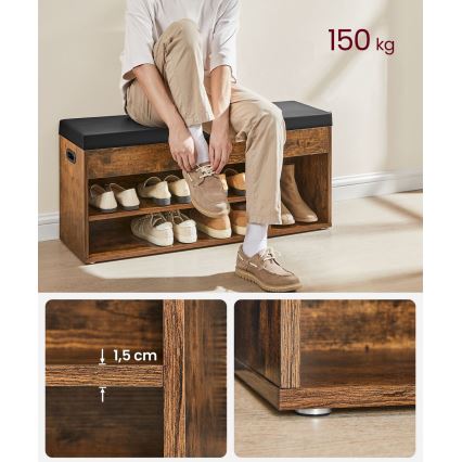 Meuble à chaussures VOREN marron/noir