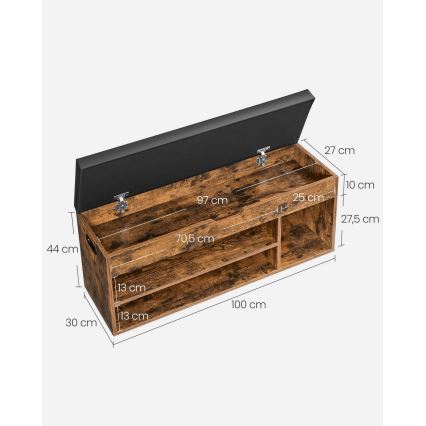 Meuble à chaussures VOREN marron/noir