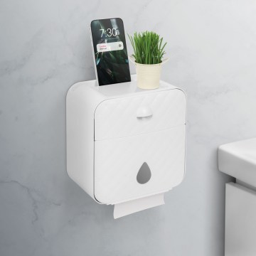 Meuble avec porte-rouleau de papier toilette 22 x 20,5 cm blanc