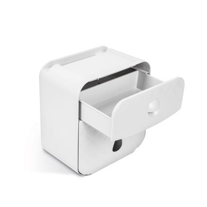 Meuble avec porte-rouleau de papier toilette 22 x 20,5 cm blanc