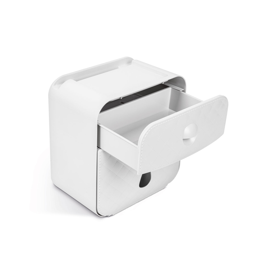 Meuble avec porte-rouleau de papier toilette 22 x 20,5 cm blanc
