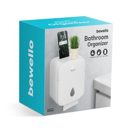 Meuble avec porte-rouleau de papier toilette 22 x 20,5 cm blanc