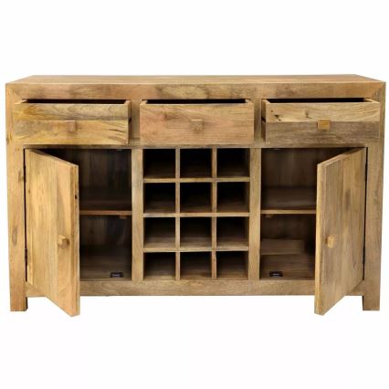 Meuble bar HINA 140x90 cm bois massif/manguier
