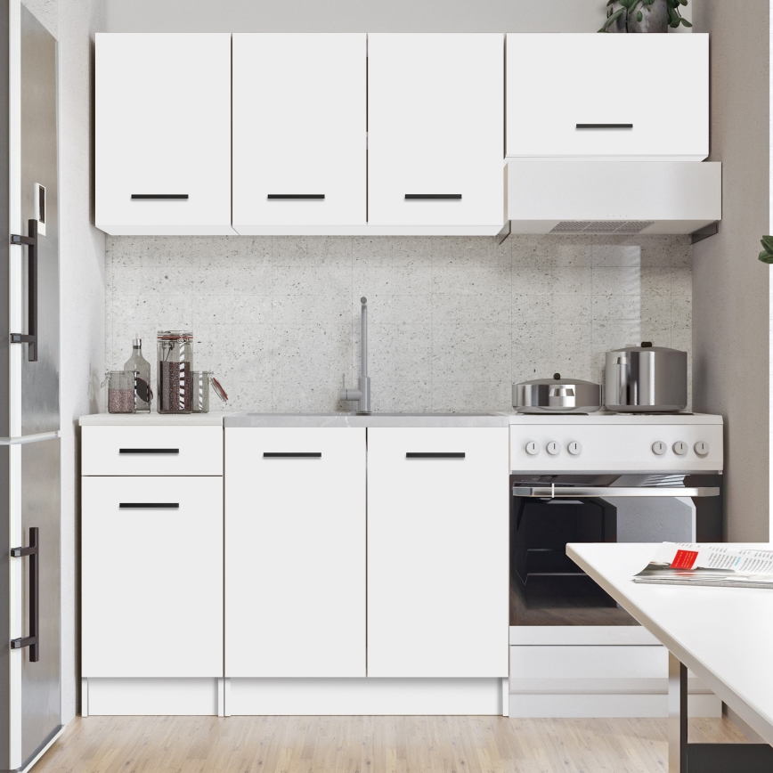 Meuble de cuisine ARLEN 180 cm, blanc