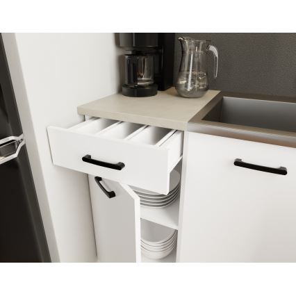 Meuble de cuisine ARLEN 180 cm, blanc