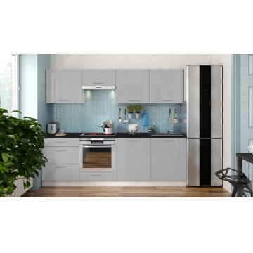 Meuble de cuisine CELESTE 240 cm, gris laqué