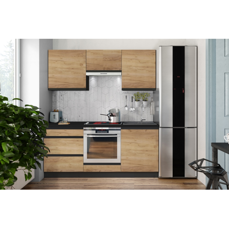 Meuble de cuisine MARINA 180 cm chêne craft