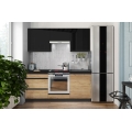 Meuble de cuisine MARINA 180 cm, chêne craft / noir laqué