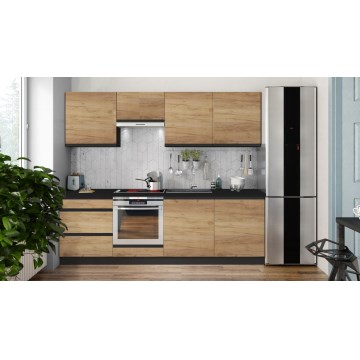 Meuble de cuisine MARINA 240 cm, finition chêne craft