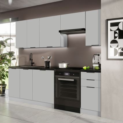 Meuble de cuisine PEARL 240 cm gris