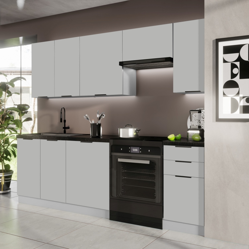 Meuble de cuisine PEARL 240 cm gris