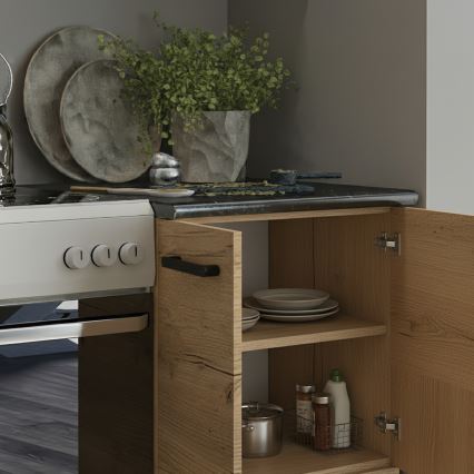 Meuble de cuisine ROSALIA 240 cm, finition chêne craft