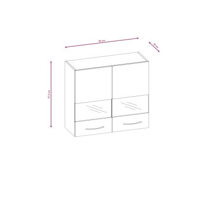 Meuble de cuisine VALERIA 180 cm brun/chêne Sonoma