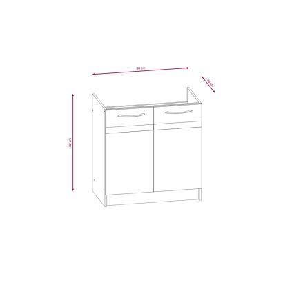 Meuble de cuisine VALERIA 180 cm, chêne Sonoma / brun
