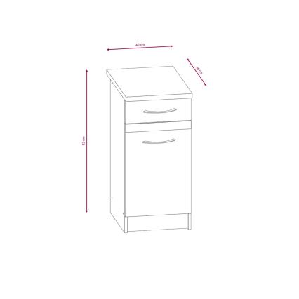 Meuble de cuisine VALERIA 180 cm, chêne Sonoma / brun