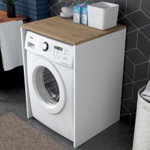 Meuble de machine à laver RANI 65x91,8 cm blanc/marron