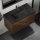 Meuble de salle de bain avec lavabo KENWOOD 91 cm, noyer/noir