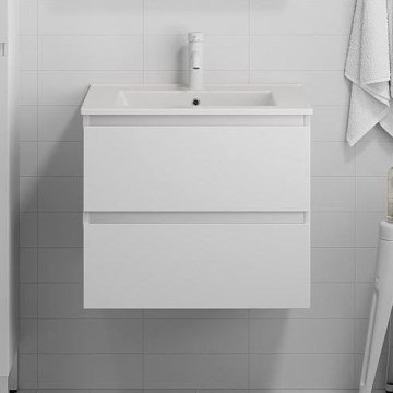 Meuble de salle de bain avec vasque CONOR 61 cm blanc