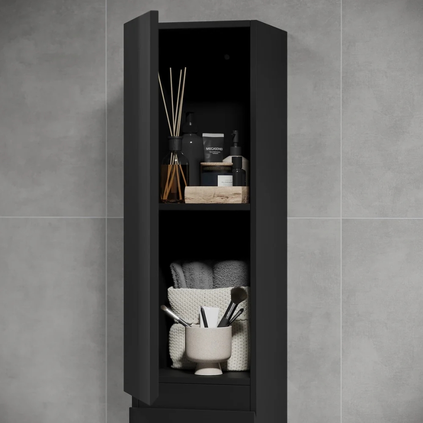 Meuble de salle de bain OLIVER 186 cm mat noir