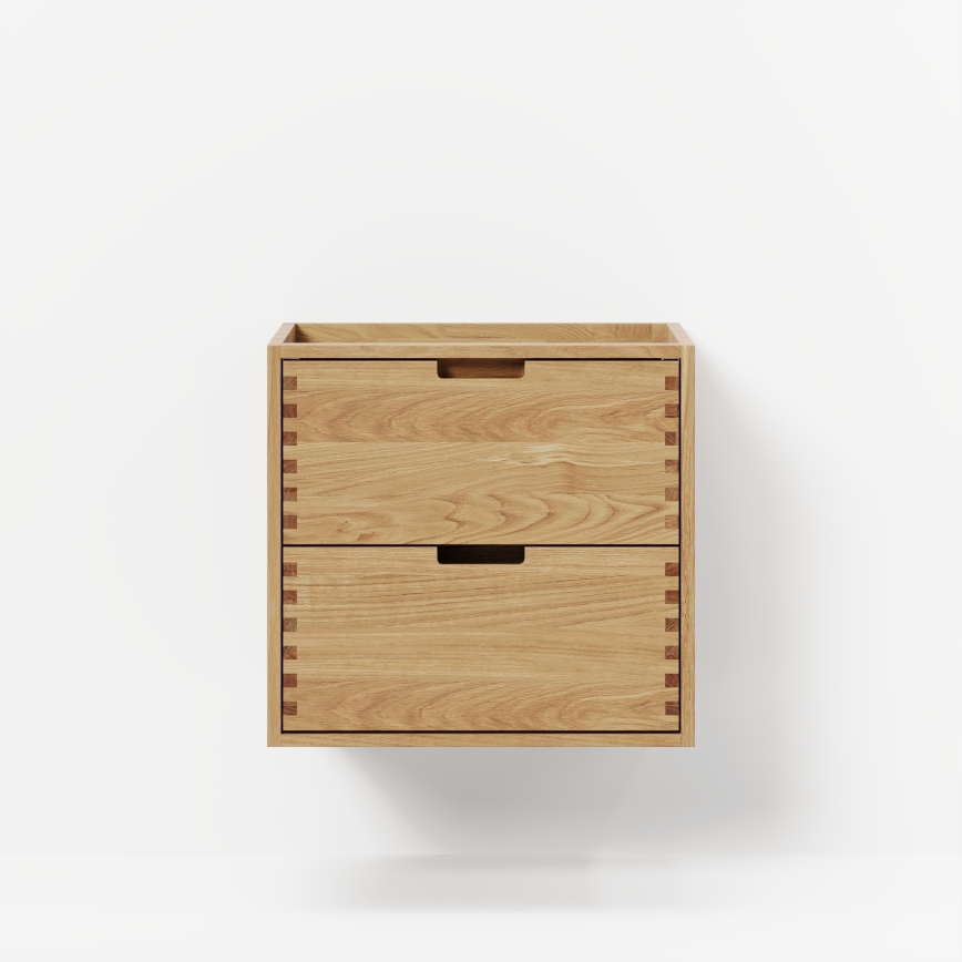 Meuble de salle de bains avec lavabo GRIBSKOV 60 cm, beige/chêne/blanc