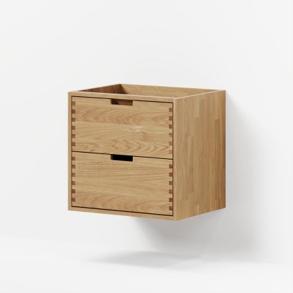Meuble de salle de bains avec lavabo GRIBSKOV 60 cm, beige/chêne/blanc