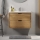 Meuble de salle de bains avec lavabo GRIBSKOV 80 cm beige/chêne/blanc