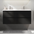 Meuble de salle de bains avec lavabo HELSINKI 120 cm noir