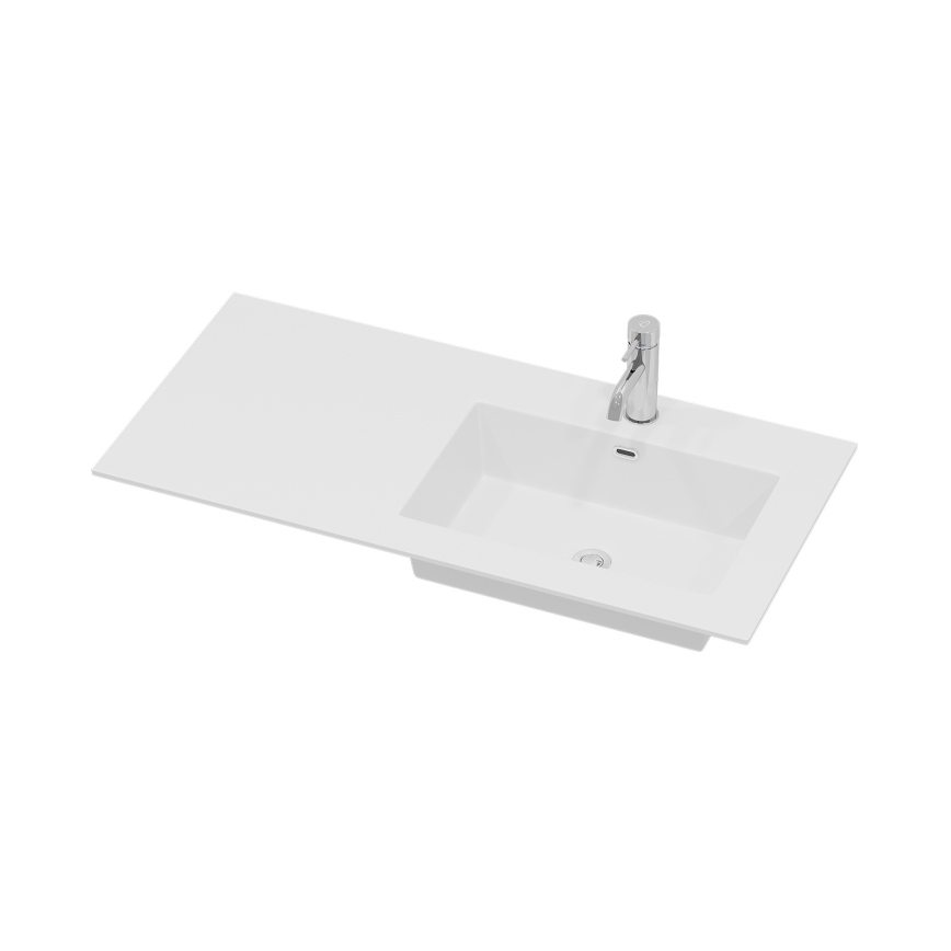 Meuble de salle de bains avec lavabo HELSINKI 95 cm, version droite, noir