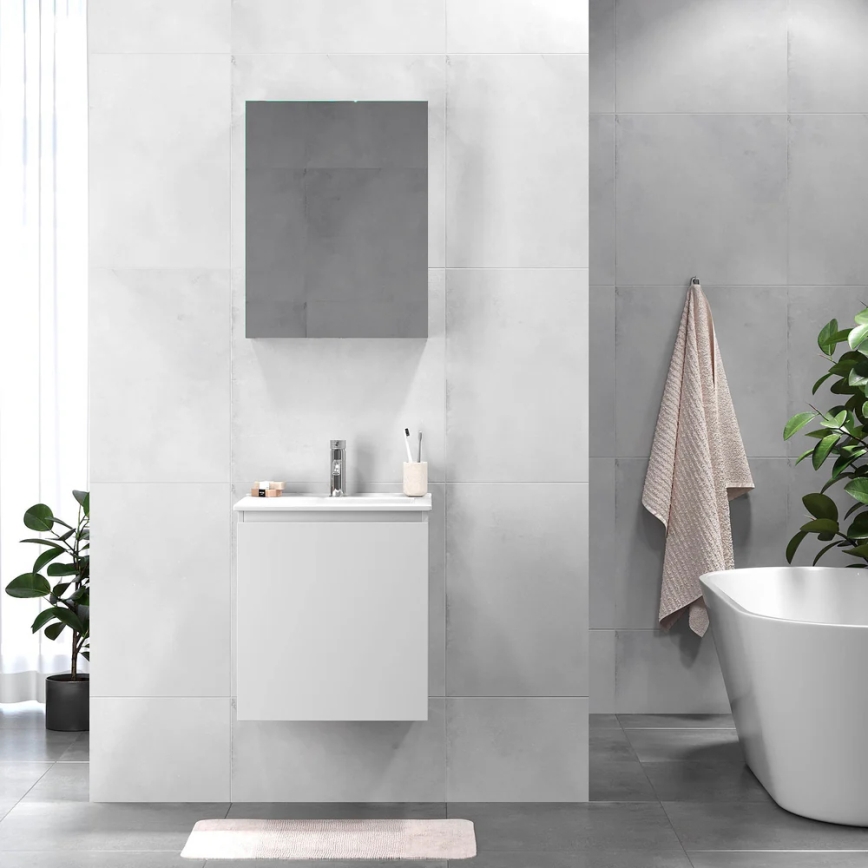 Meuble de salle de bains avec lavabo HENRY 51 cm blanc