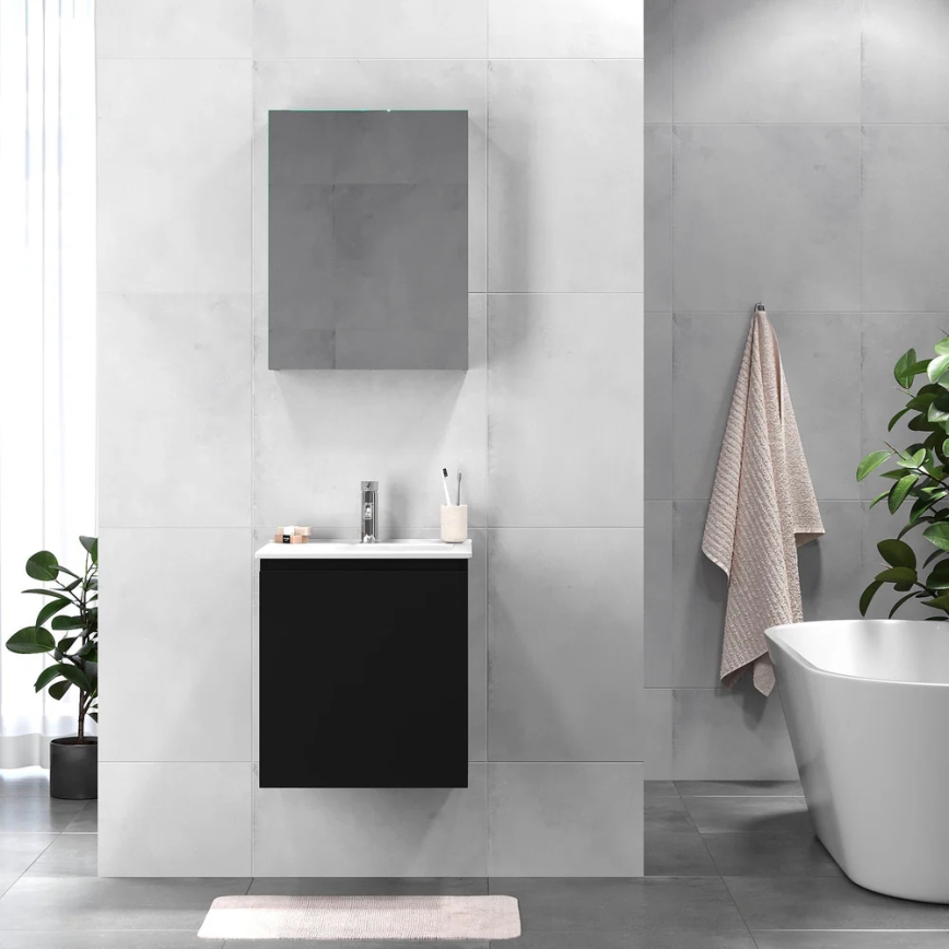 Meuble de salle de bains avec lavabo KENWOOD 51 cm, noir