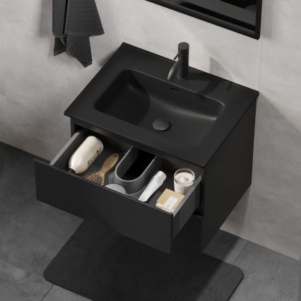 Meuble de salle de bains avec lavabo KENWOOD 61 cm noir