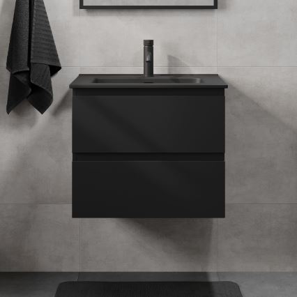 Meuble de salle de bains avec lavabo KENWOOD 61 x 52 x 45 cm, noir